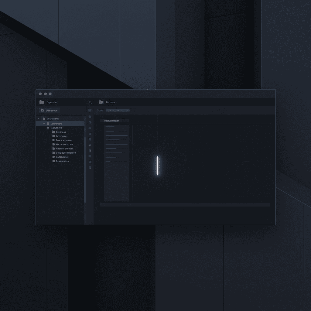 Dark code editor showing a clean folder structure tree